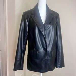 Ophelia Roe Women's Black Leather Jacket, Size Small